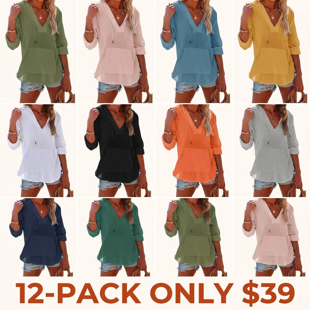 Women's hooded beach cover-up sweatshirt