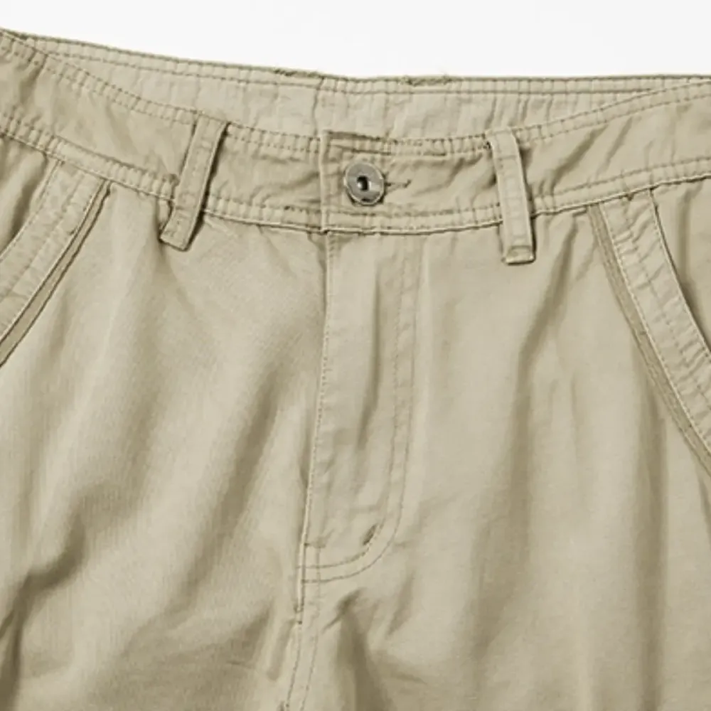 Workwear pants for spring and autumn, men's fashion trend pants, men's multi-pocket casual long pants