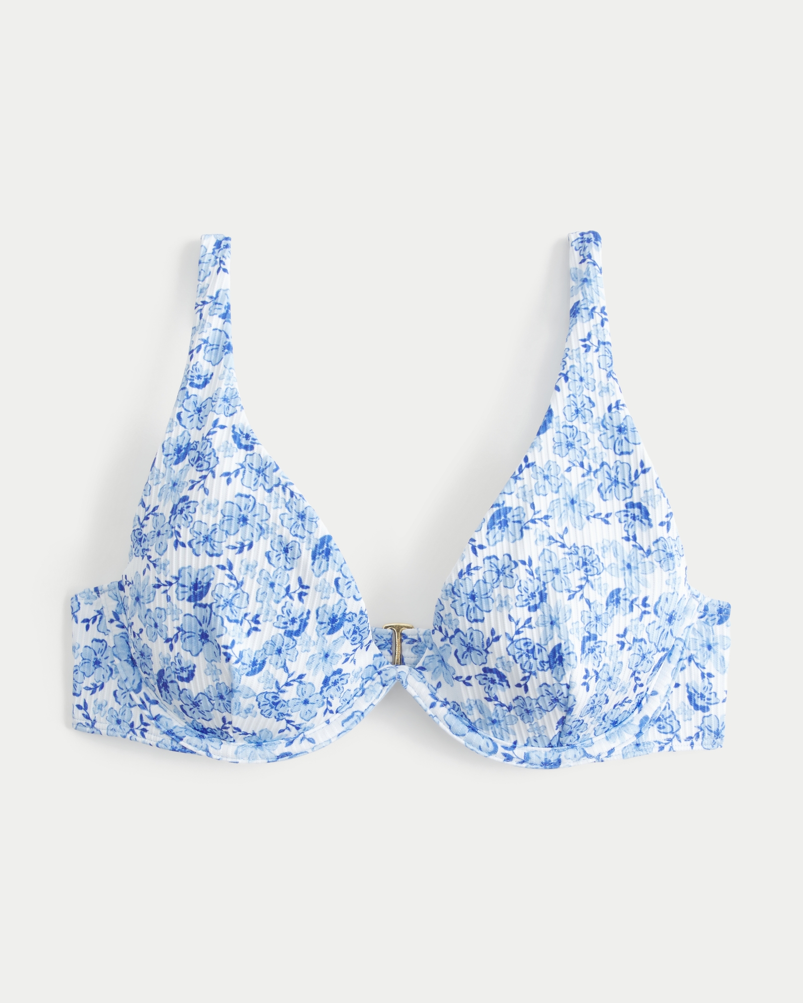 High Apex Ribbed Underwire Bikini Top