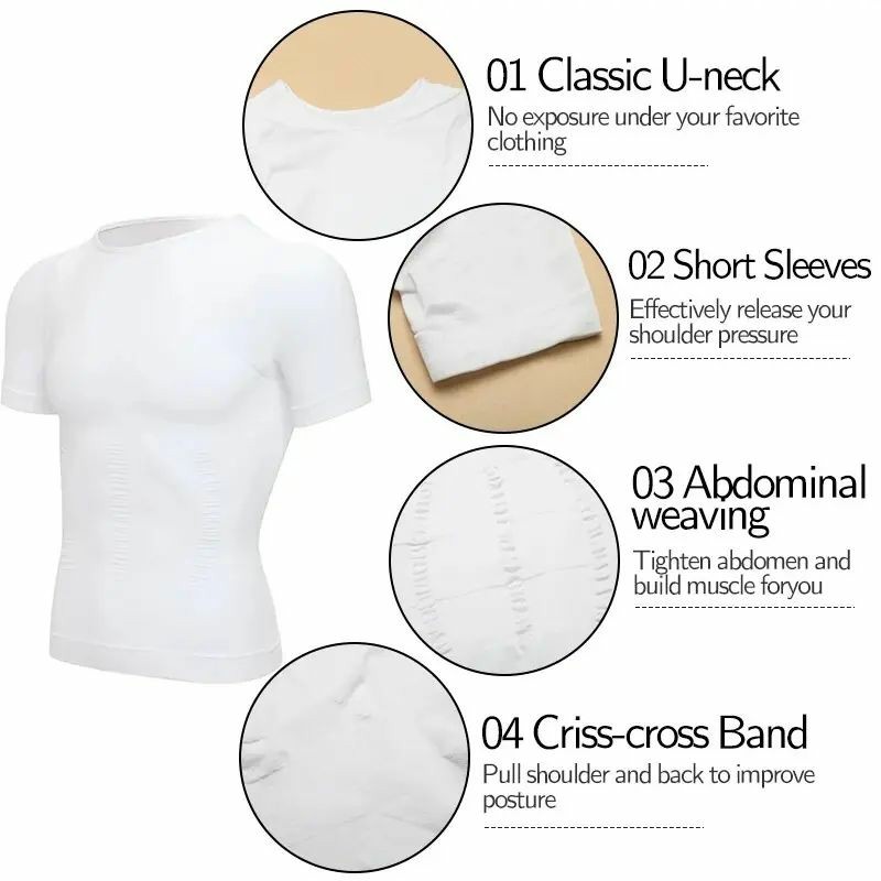 Menswear Body Shaper Shapewear Moderate Compression Tank Top （Free Gift-Polo Shirt）
