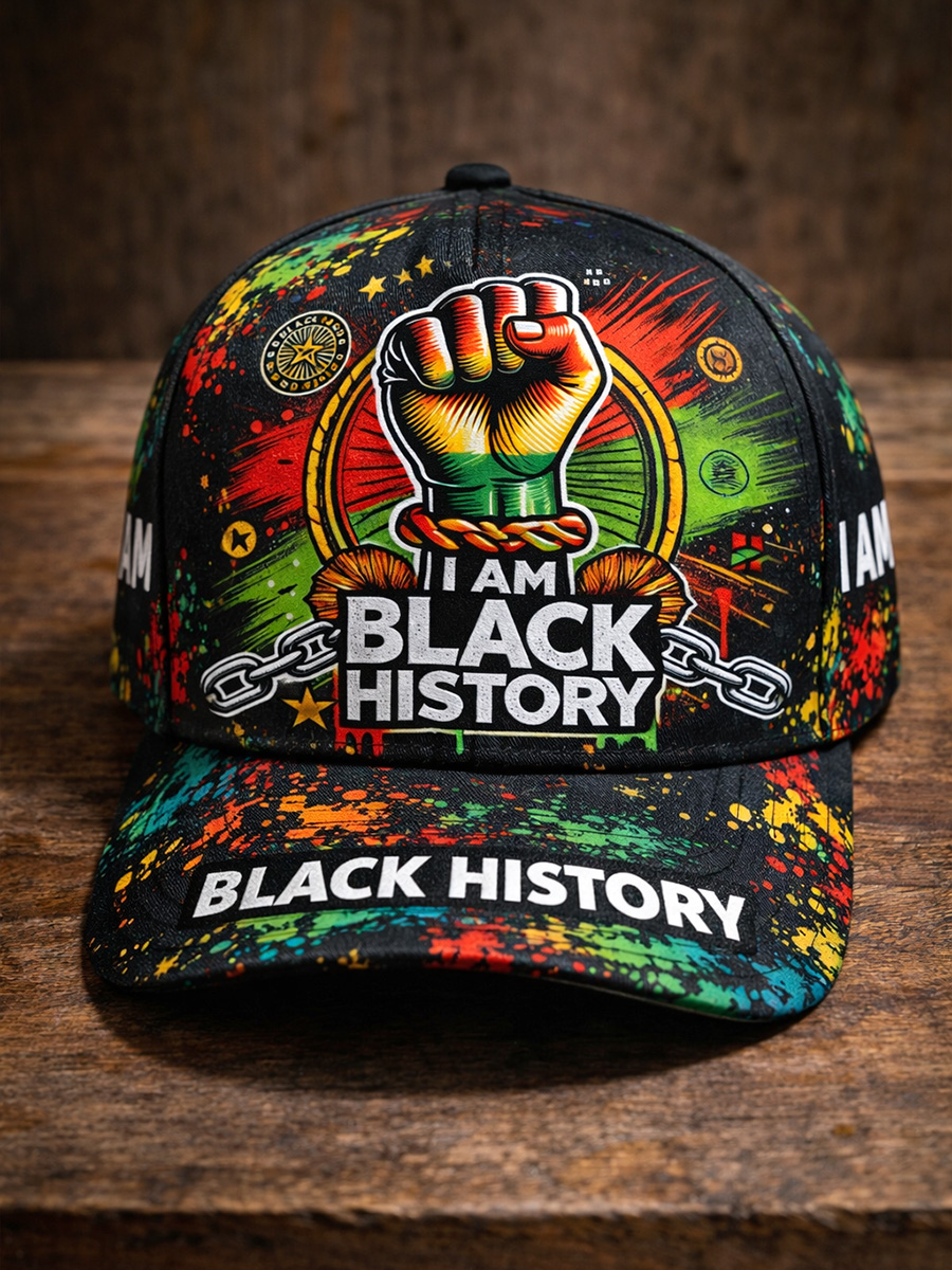 Black History Graffiti Print Casual Hat