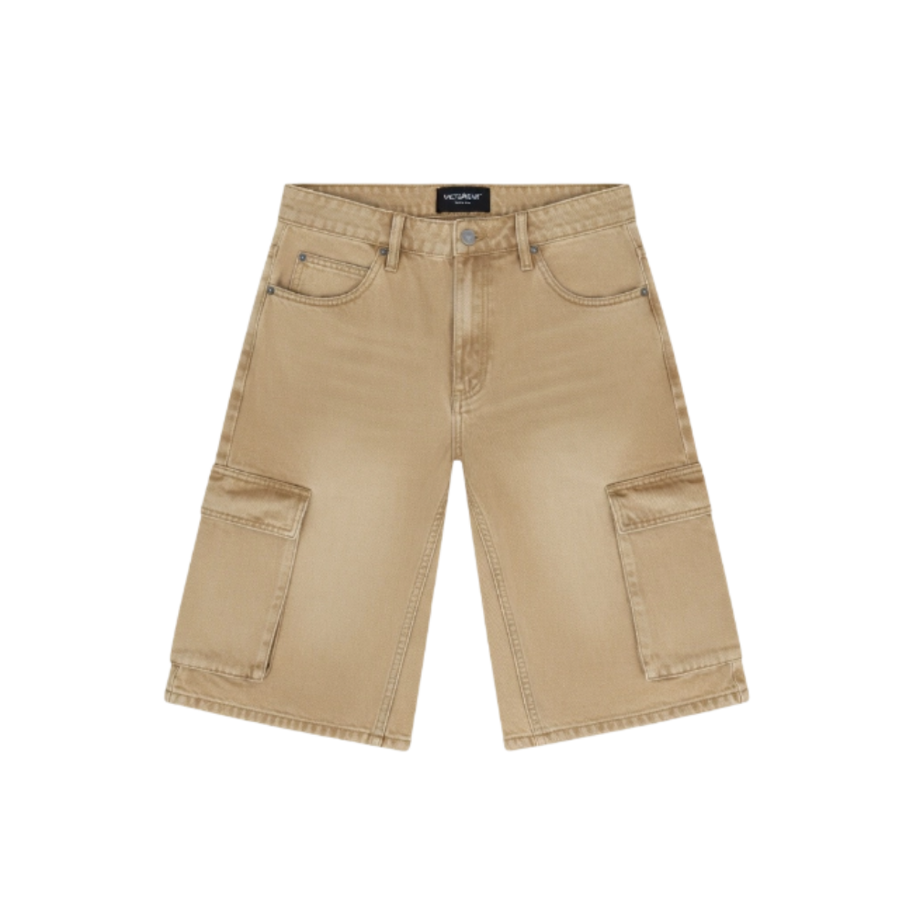 Baggy Fit Cargo Denim Shorts