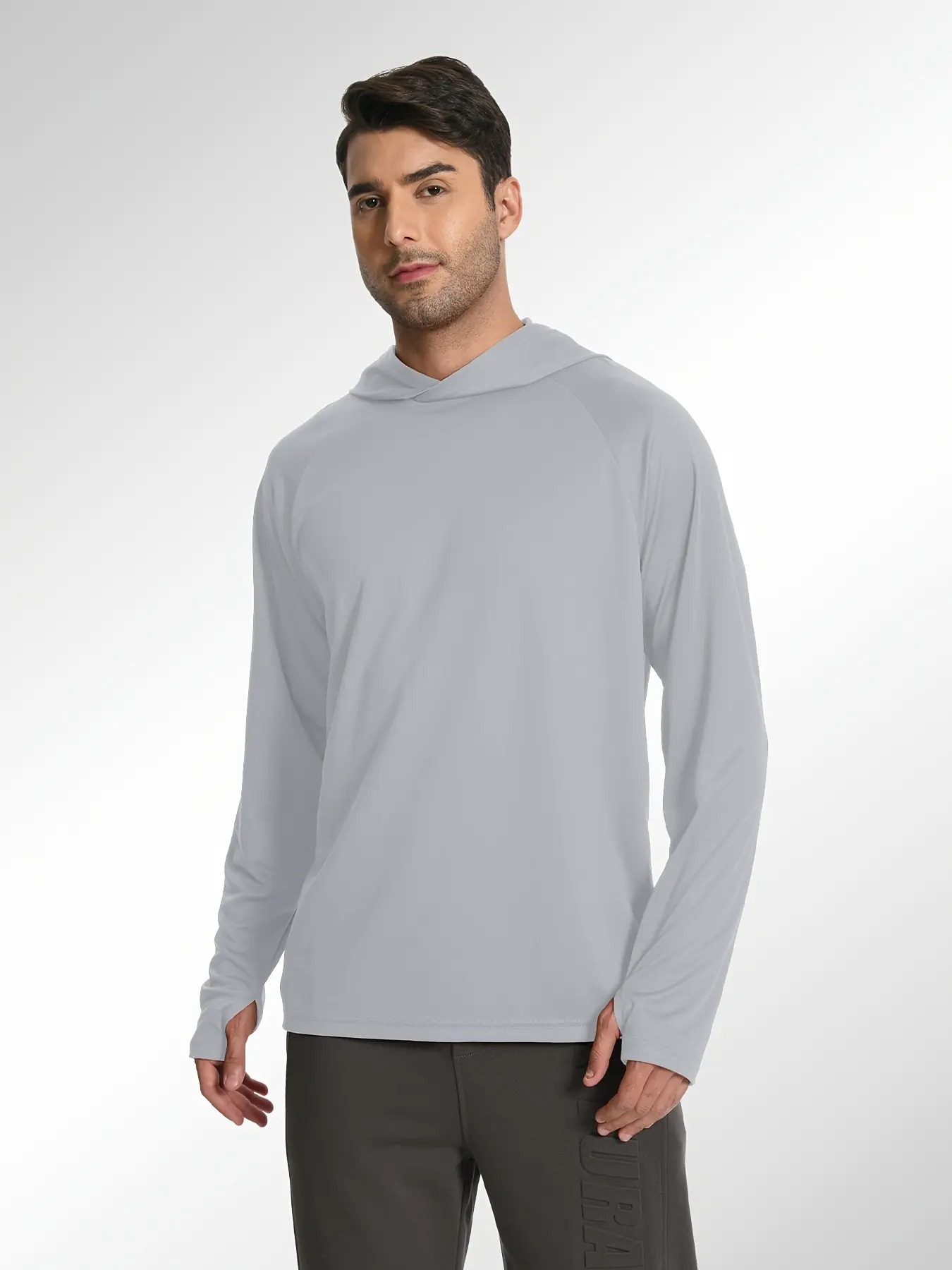 Men's UPF 50+ Quick Dry Athletic Hooded Long Sleeve Shirt