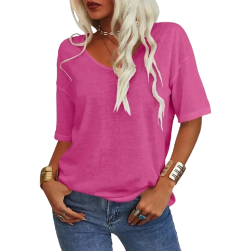 ✨Women's Solid Color V-Neck T-shirt [On Sale & Quick Ship!]