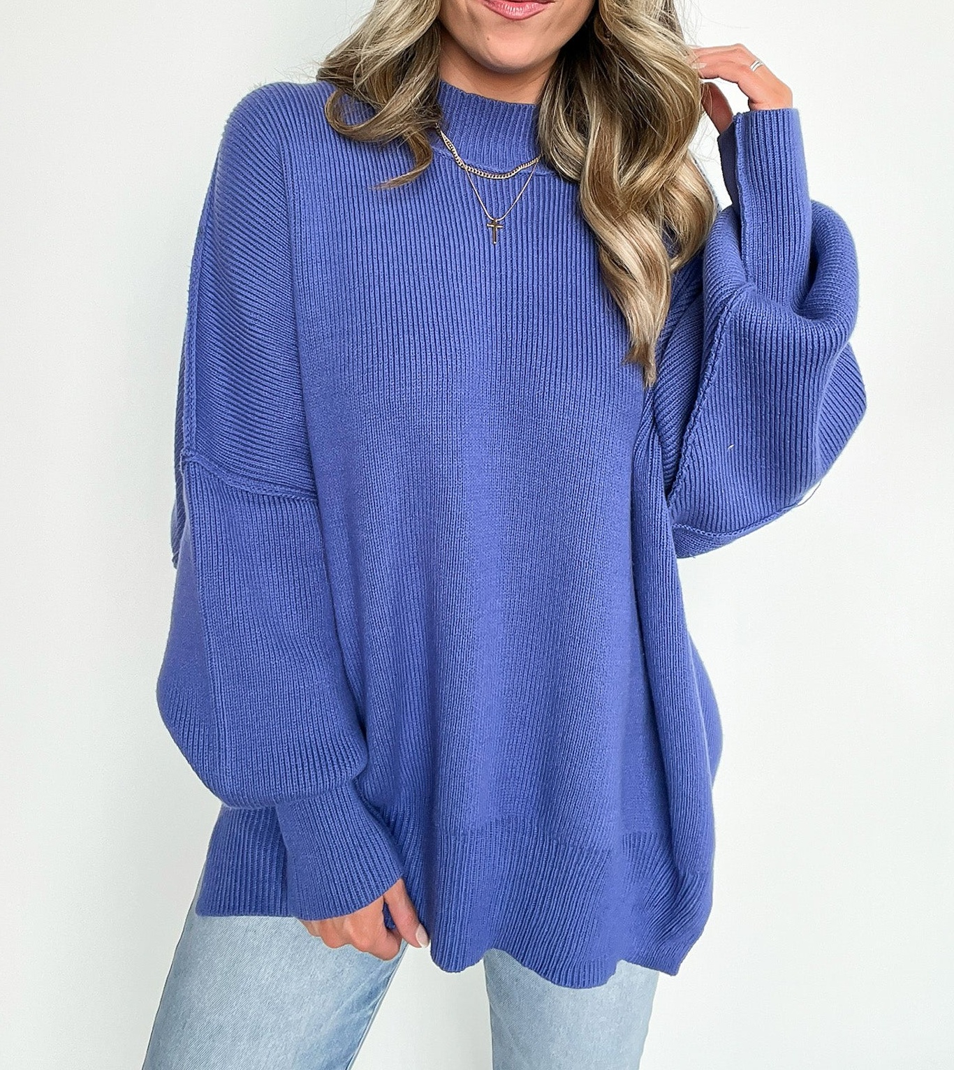 Simple Street Side Slit Oversized Sweater - BACK IN STOCK
