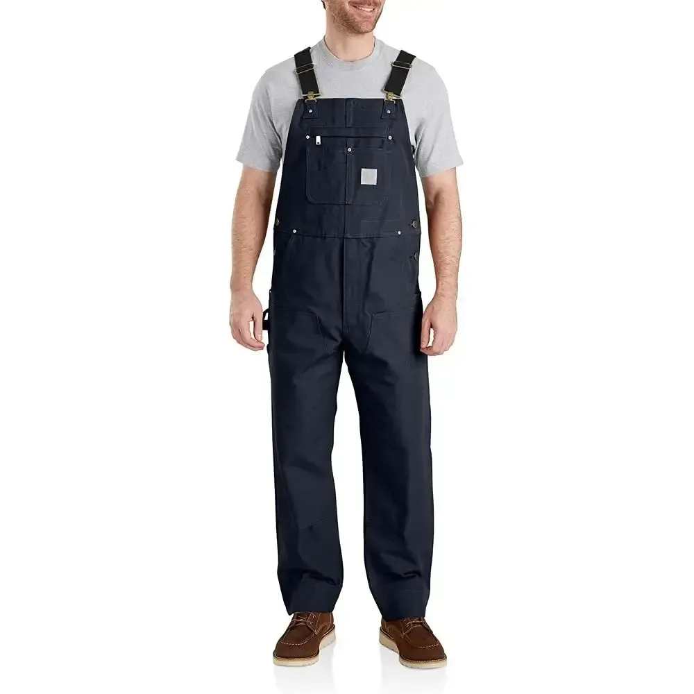 Men's Denim Bib Overalls Workwear with Adjustable Straps & Tool Pockets