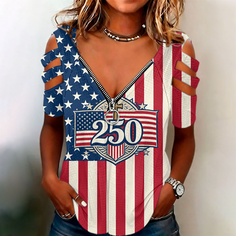 Women's Independence Day printed top