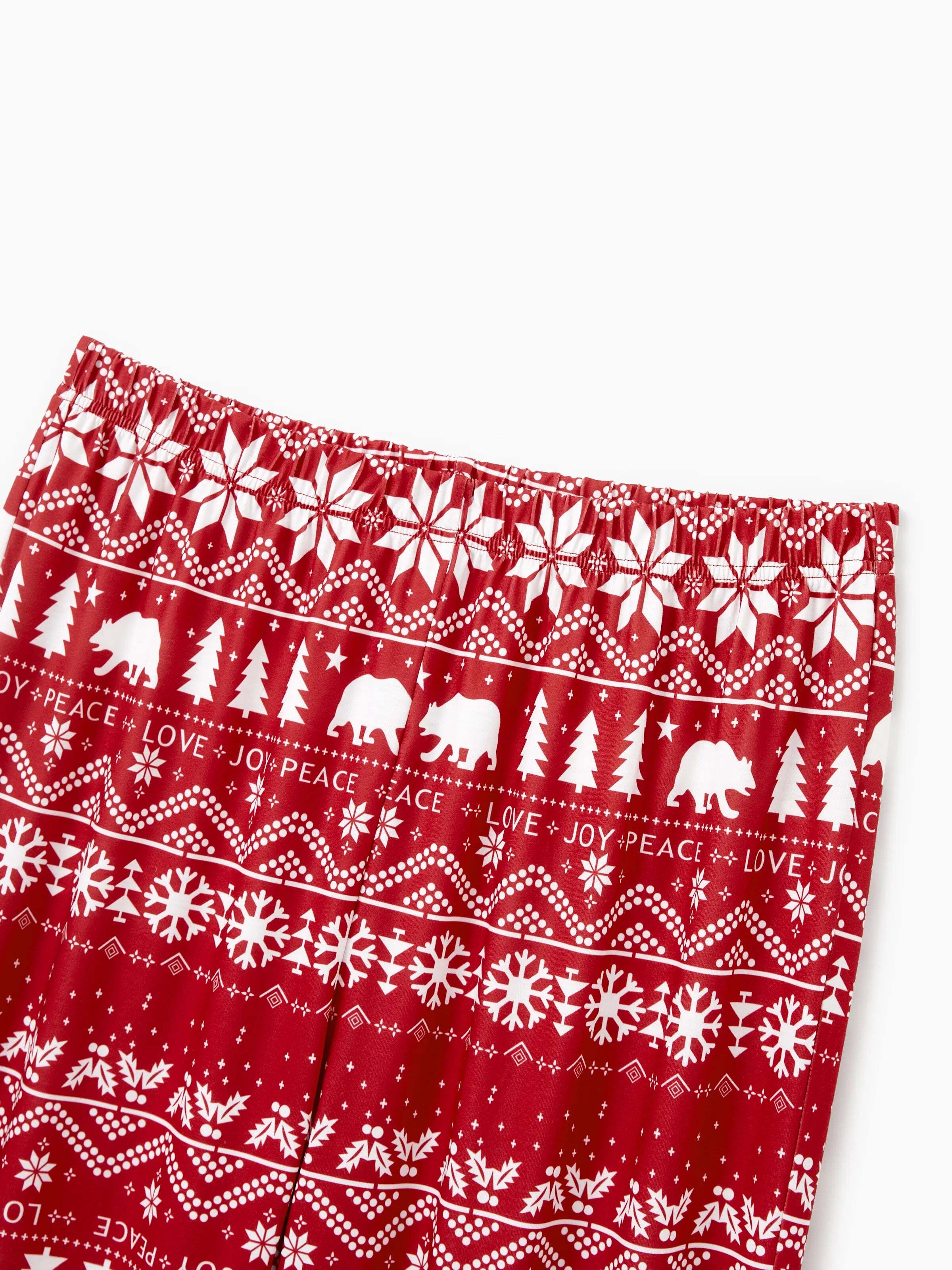 Christmas Print Family Matching Pajamas Sets with Christmas Socks Red