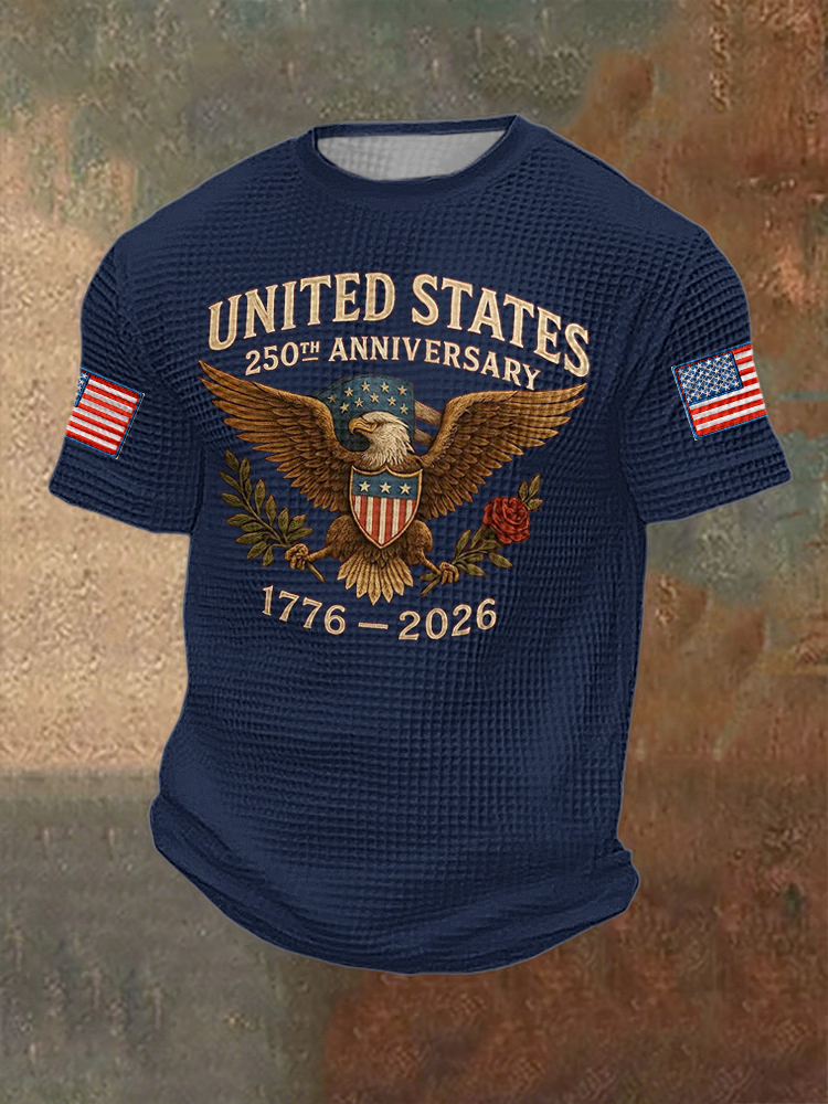 Men'S 250Th Anniversary Celebration Printed T-Shirt For American Independence Day