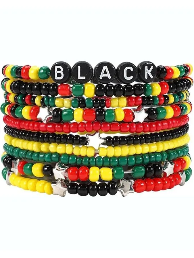 ✊🏾Black-Owned✊🏾Unisex Black Juneteenth Fashion Beaded Bracelet