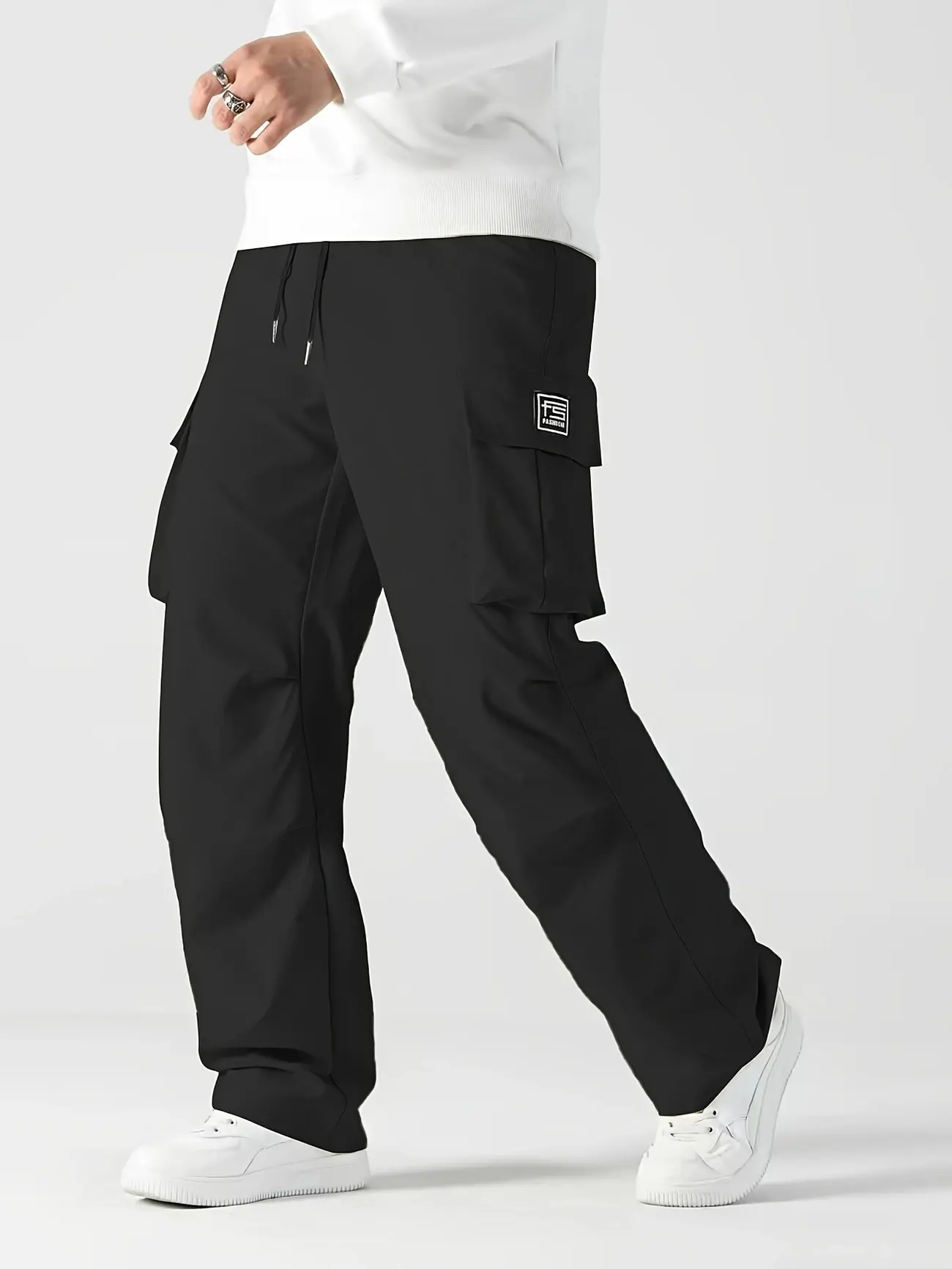Men's Tactical Cargo Pants, Elastic Waistband & Multi-Pocket Design