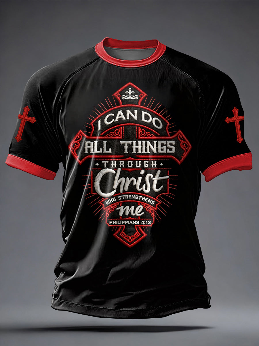 Men'S Faith  Print Casual Top