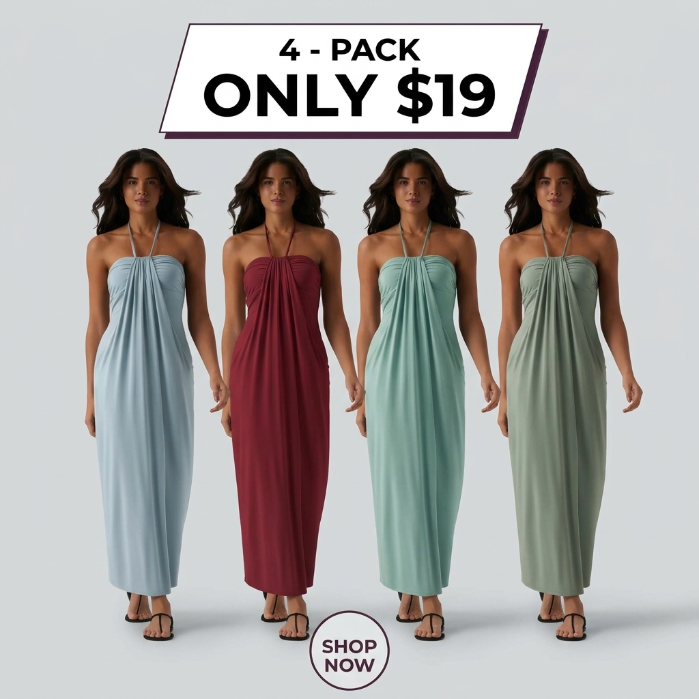 【Creator’s Pick】Halter Tie Back Maxi Dress with Pockets