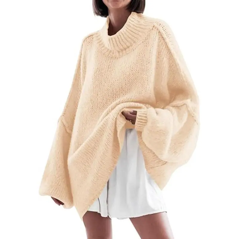 Women's loose-fitting ribbed knit dress