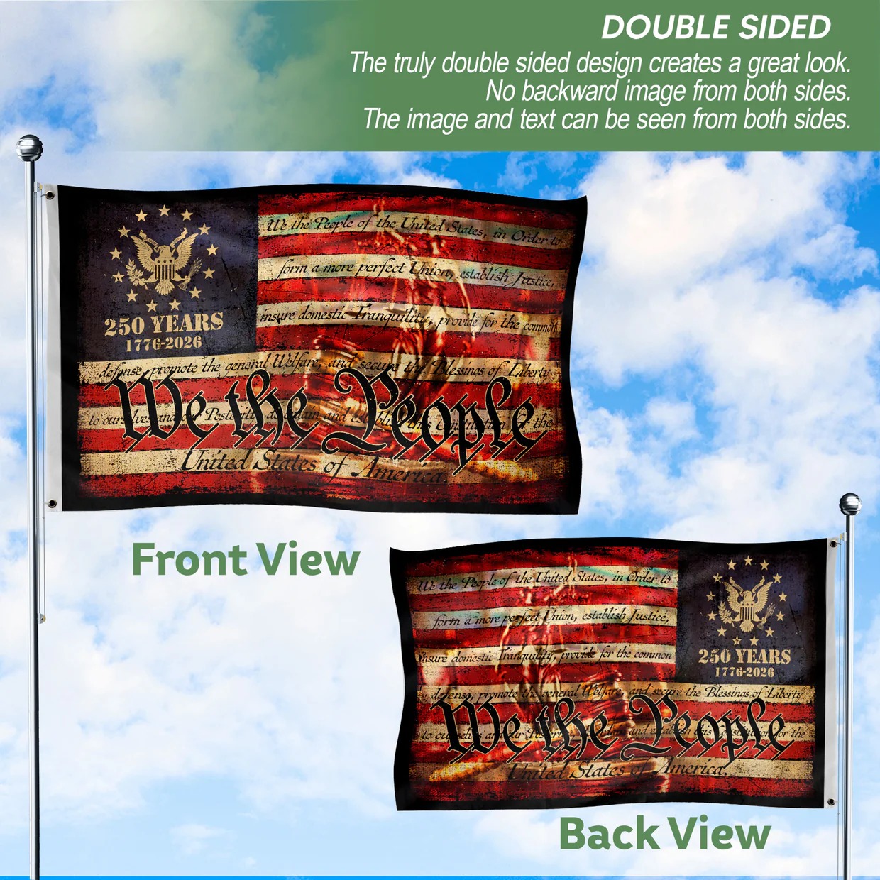 We The People House Flag – Double-Sided Patriotic Décor Celebrating