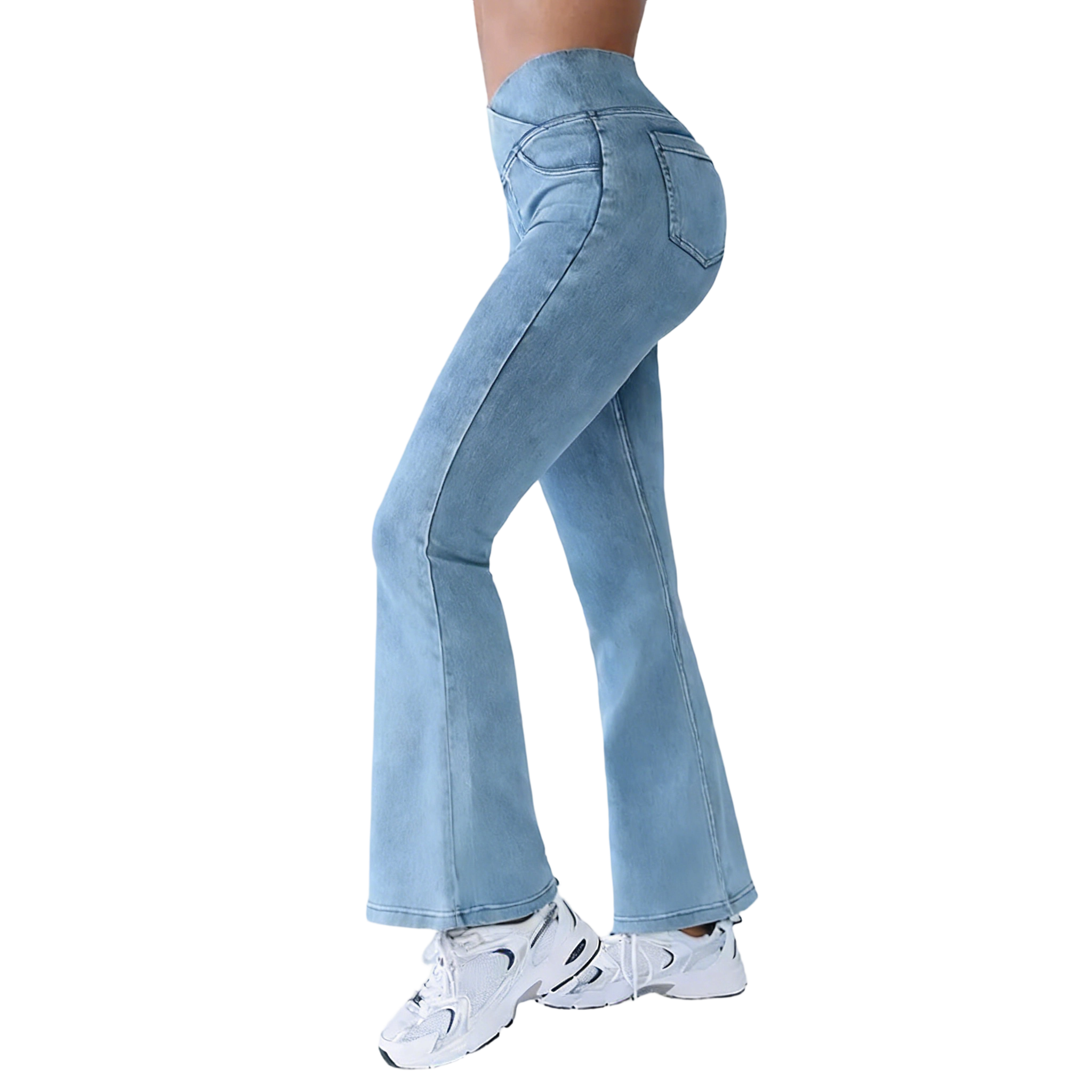 Women's high-waisted flared jeans