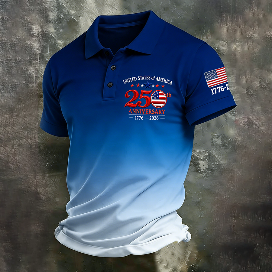 Men'S Business And Leisure Polo Shirt Commemorative Of The Founding Of The United States
