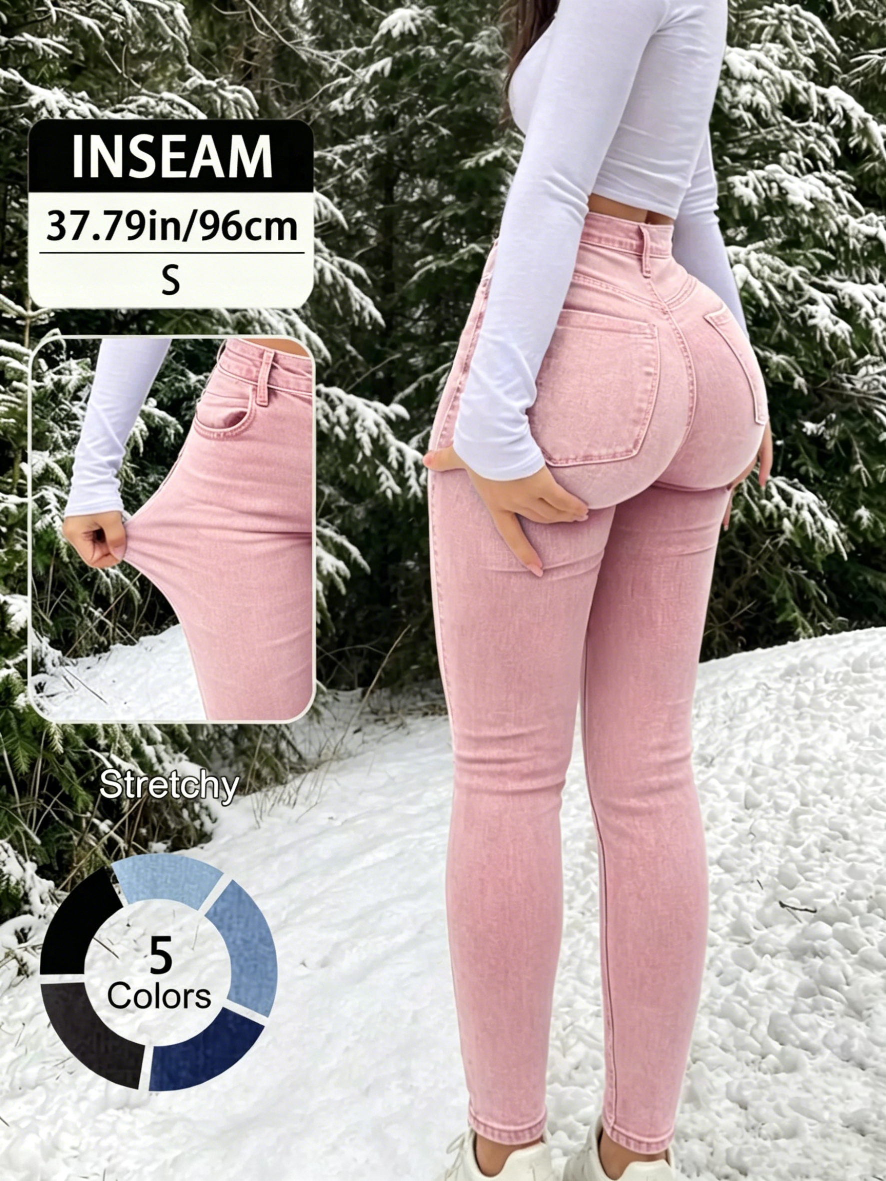 Elegant High Waist Long Skinny Denim Jeans for Women