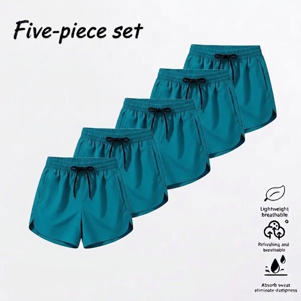 5-Pack Women's Quick-Dry Running Shorts with Pockets