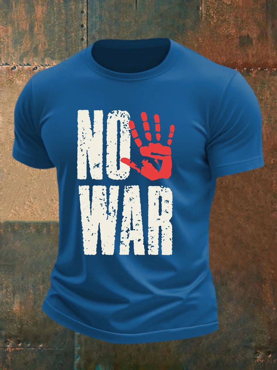 Men's No War cotton short-sleeved T-shirt