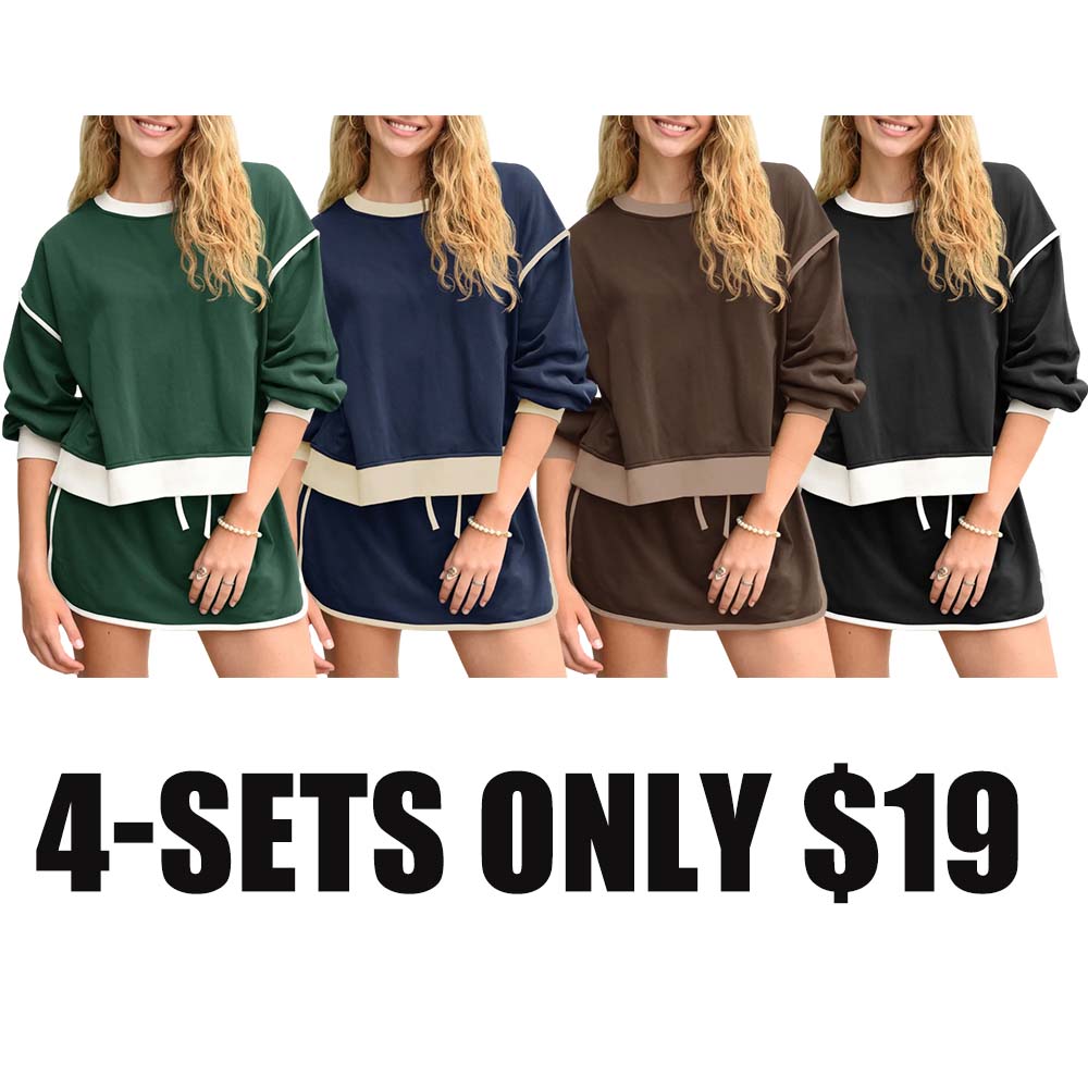 Women's Sweatshirt & Skort Sweatsuit Set