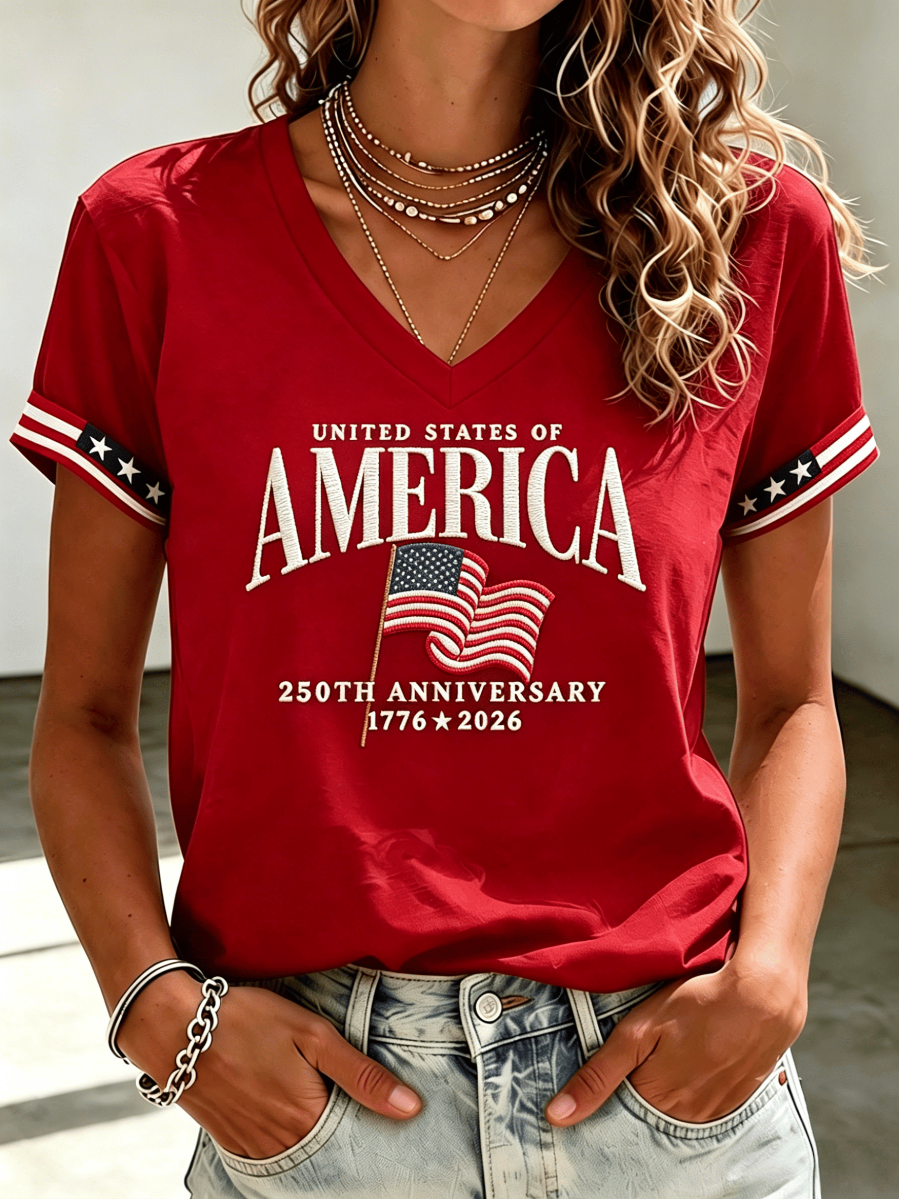 Women's USA 250th Anniversary Printed T-shirt