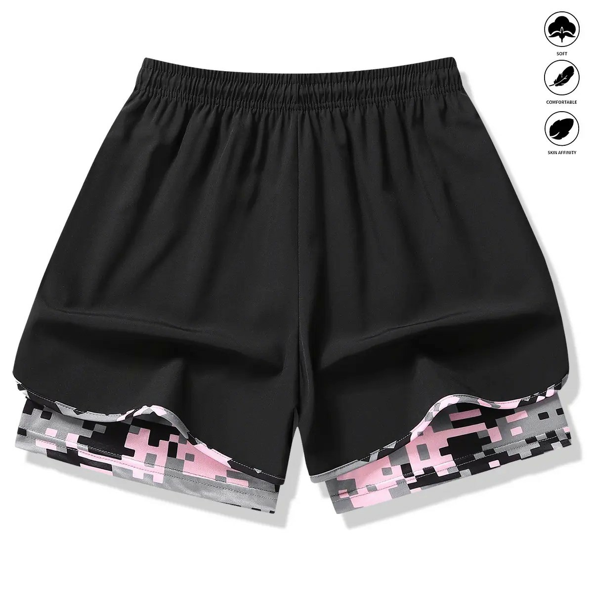 🔥🔥Easter Sale!!🔥Women’s 2-in-1 Athletic Running Shorts – Built-In Liner Active Workout Shorts