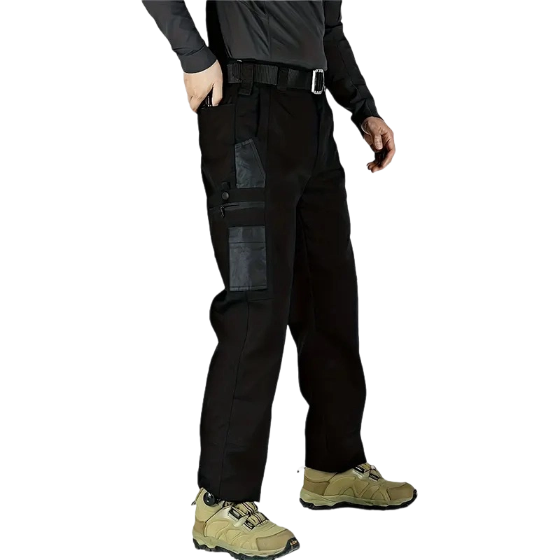 Men's Solid Color Tactical Work Pants,230g/m² new fabric，with Multiple Pockets and Zipper Closures