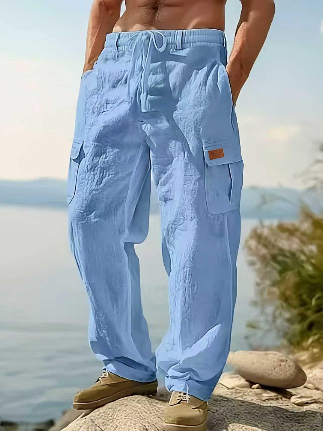 Men's Linen Cargo Trousers