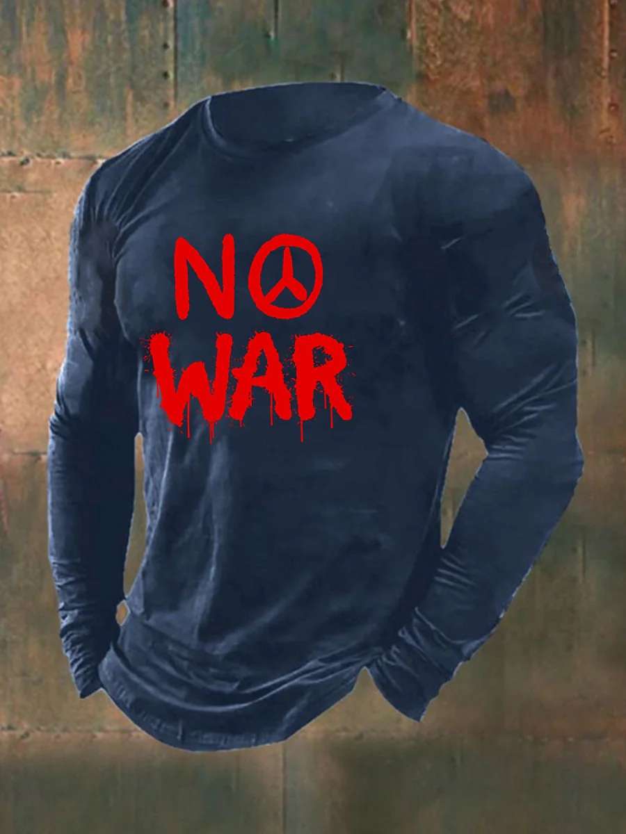 Men's No War cotton long sleeve T-shirt