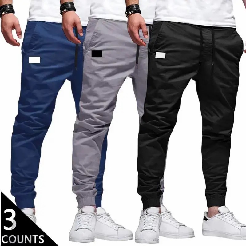 Men’s Casual Jogger Pants 3-Pack – Lightweight Drawstring Streetwear Sweatpants