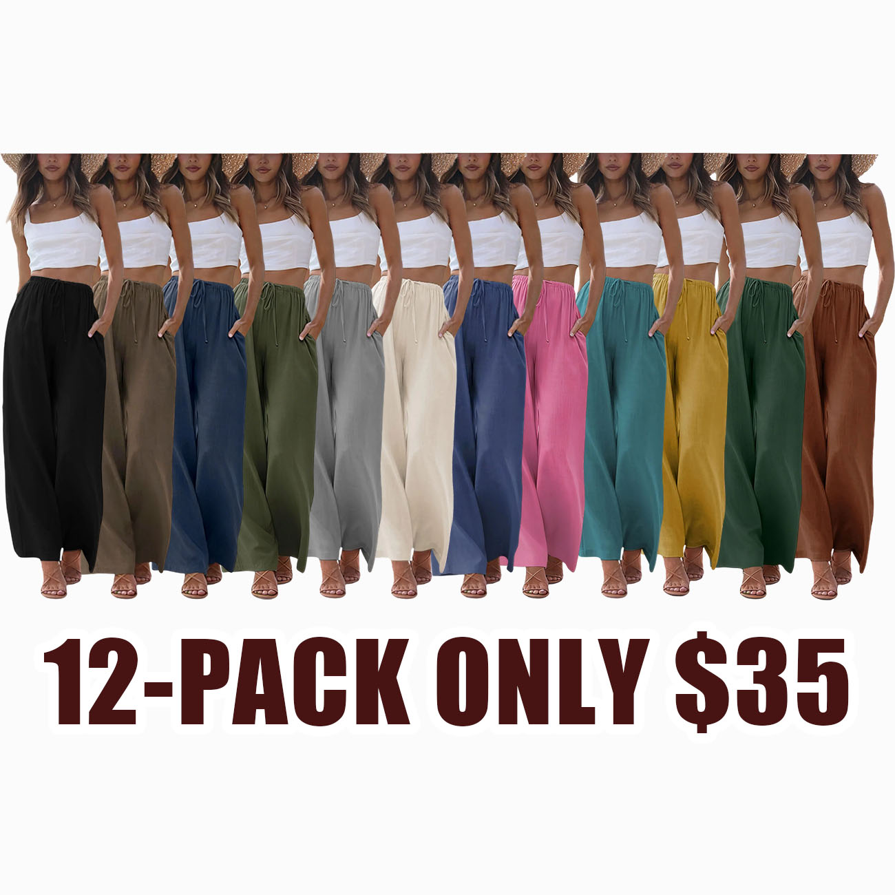 🔥2026 Palazzo Pants for Women - Beach to Street Wide Leg + Pockets