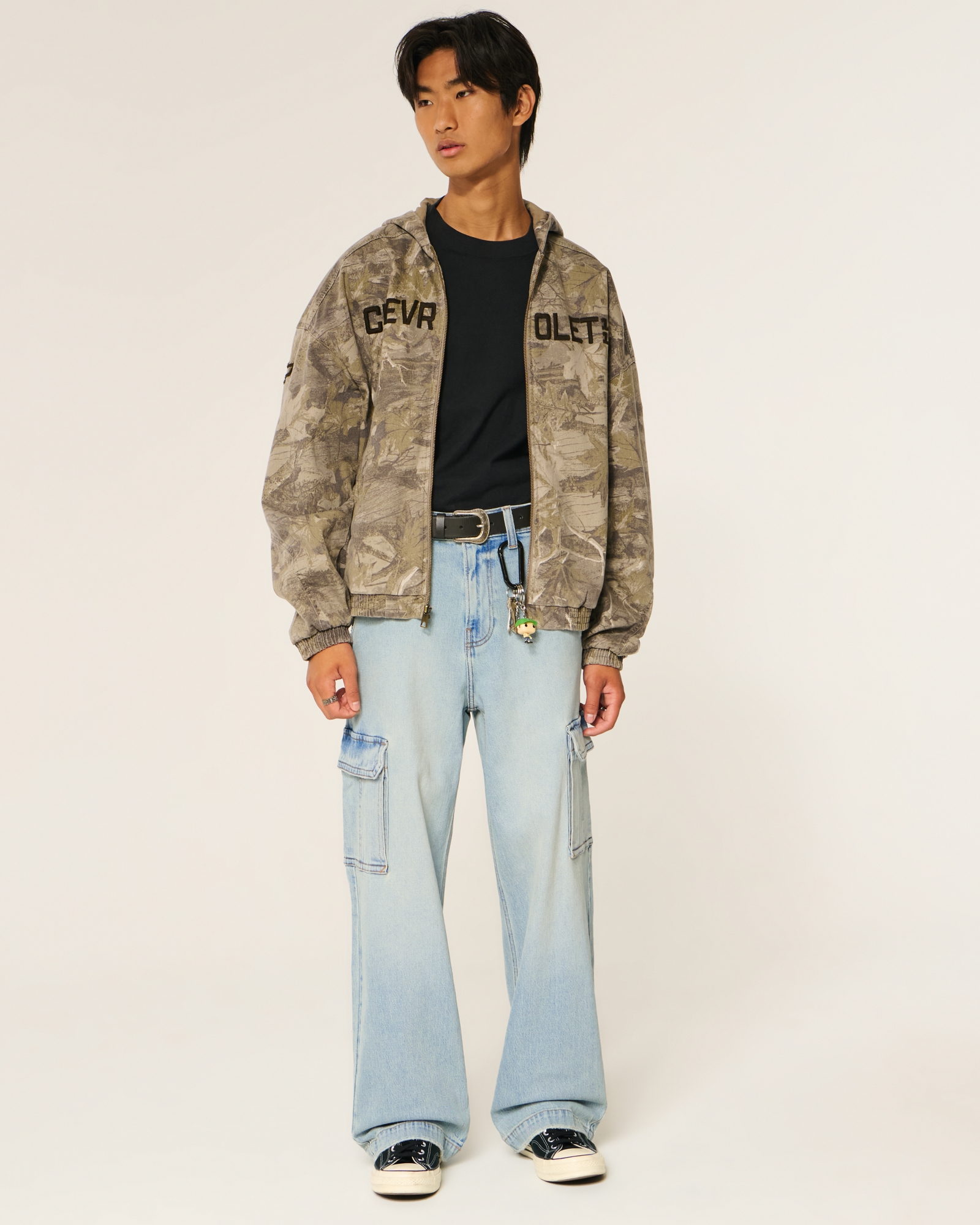 Dark Wash Logo Embroidery Super Baggy Jeans