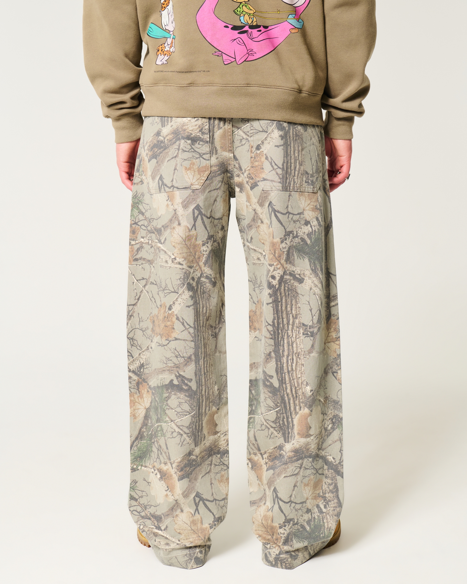 Dark Wash Logo Embroidery Super Baggy Jeans