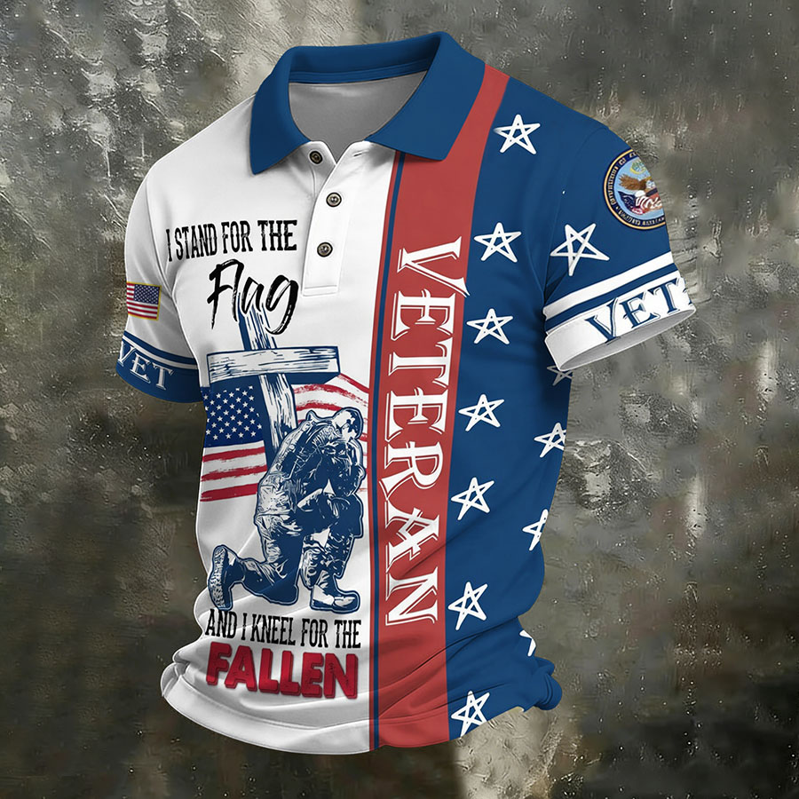 Men'S Independence Day 250Th Anniversary Printed Polo Shirt Short Sleeve
