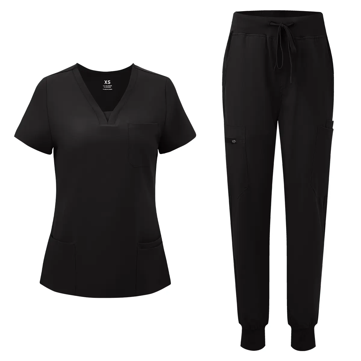 🔥🔥 Last Chance! 6 Sets for $24, Today Only! 🔥🔥 Women's V-Neck Scrub Top & 10-Pocket Cargo Workwear Uniforms Set – Basic Lady Workwear