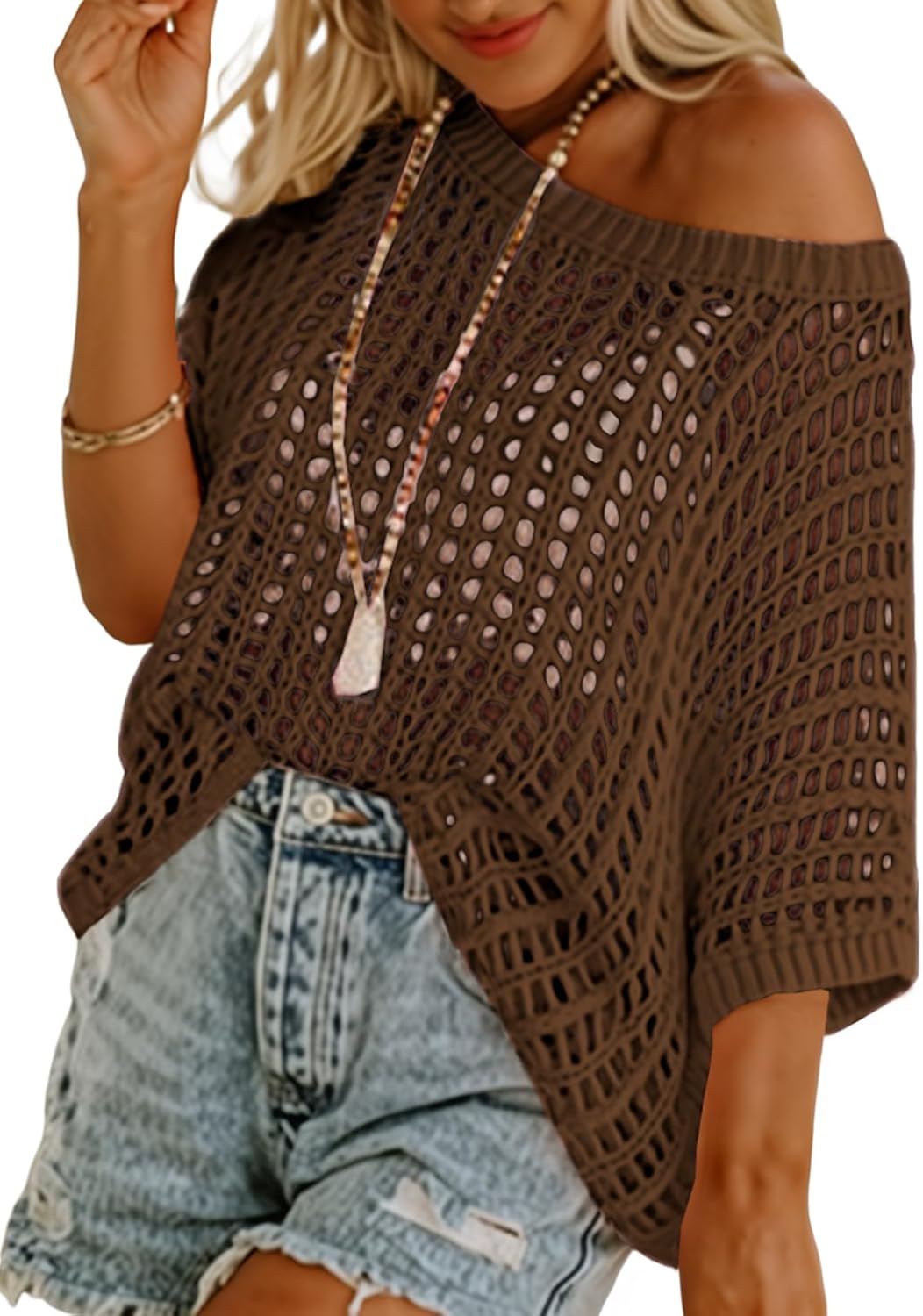 Women's Summer Crew-Neck Short-Sleeve Knit Top