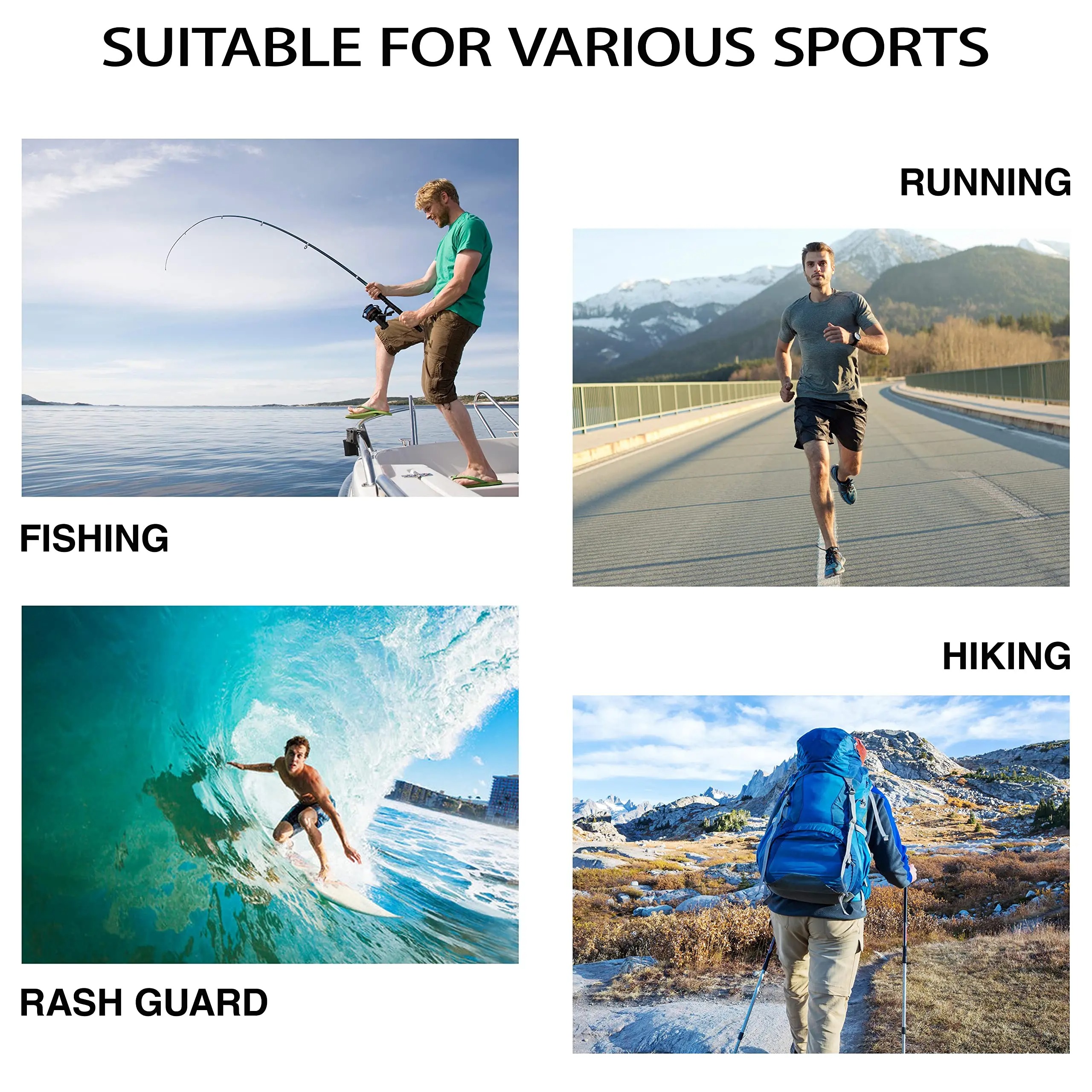 Men's UPF 50+ Sun Protection Hoodie Shirt Long Sleeve SPF Fishing Outdoor UV Hiking Lightweight Shirts