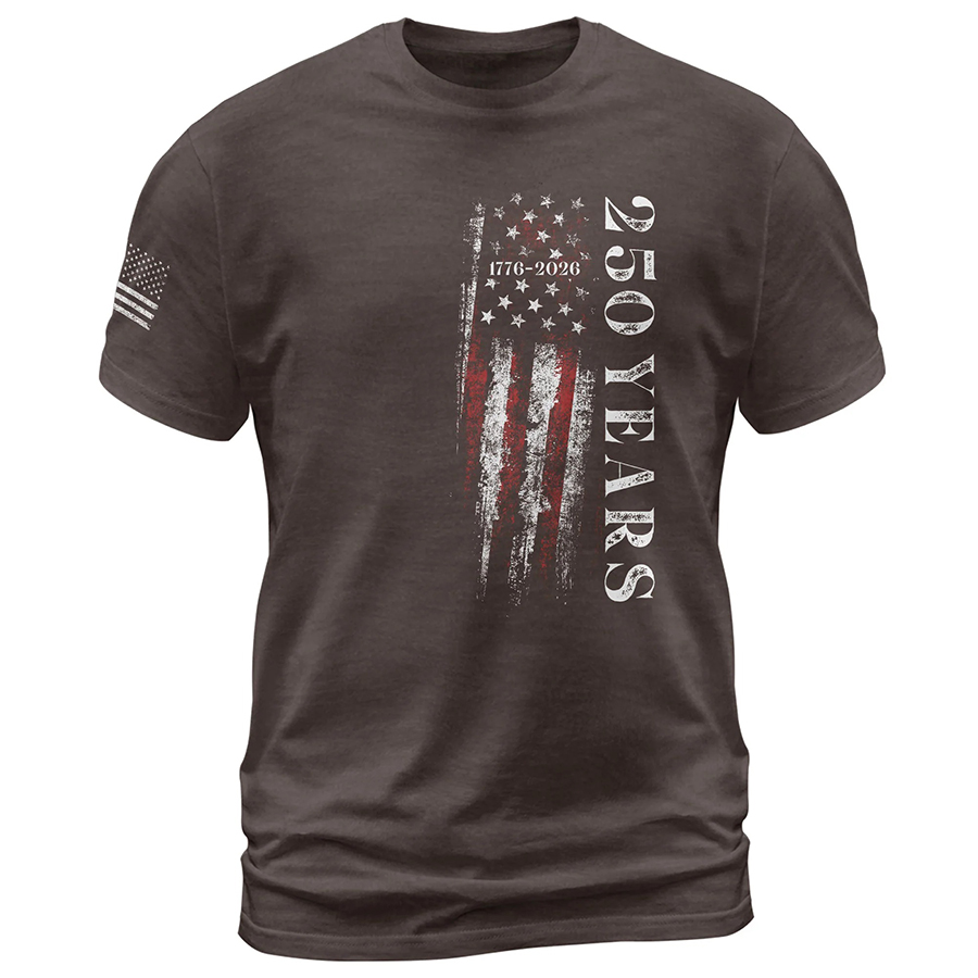 250 Years Vertical Flag T-Shirt – Vintage USA Independence 1776–2026