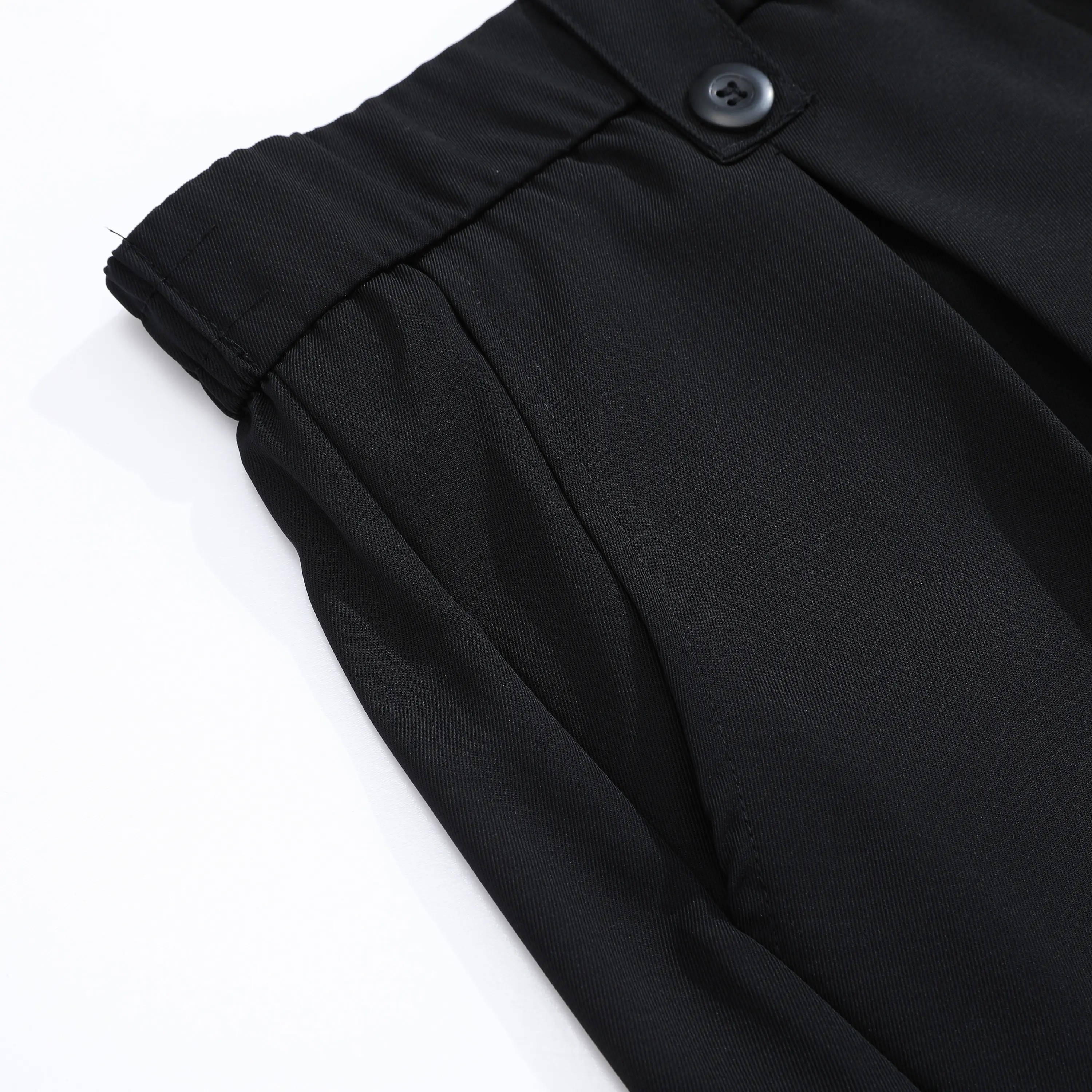 Men's High Waisted Pleated Dress Shorts – Black Suit Shorts for Casual & Formal Summer Wear