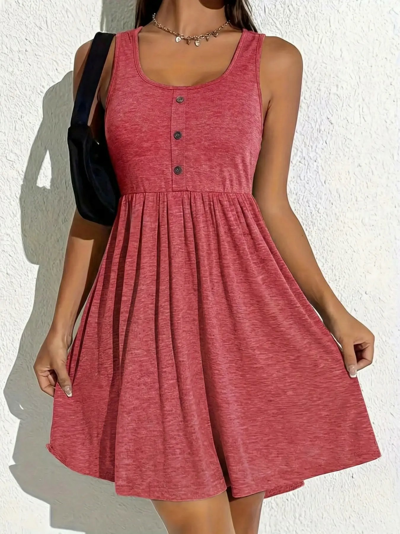 Plus Size Scoop Neck Stretch Jersey Tank Dress –  Easy Care Daily Wear Dress