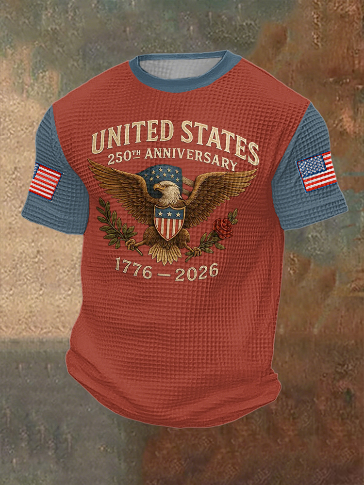 Men'S 250Th Anniversary Celebration Printed T-Shirt For American Independence Day