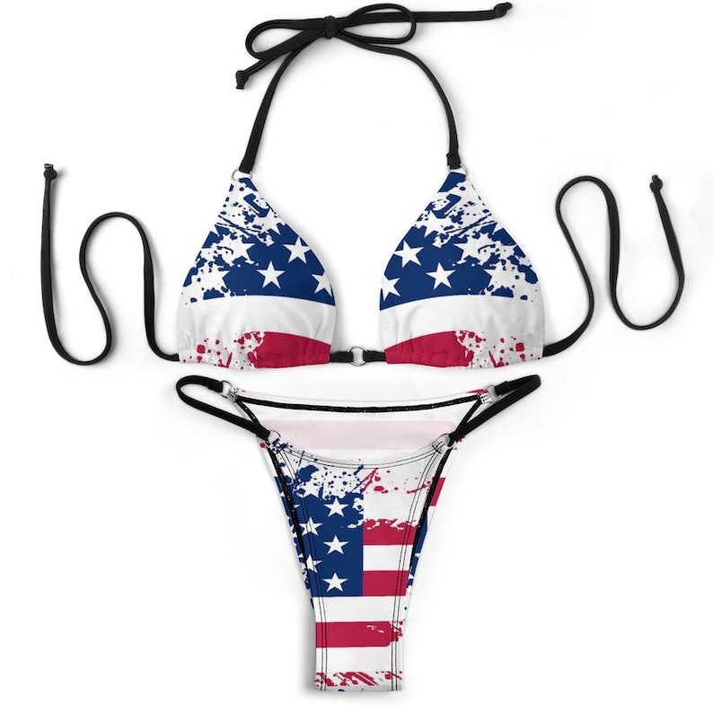 Stars and Stripes Bikini: American Flag Two-Piece Swimsuit