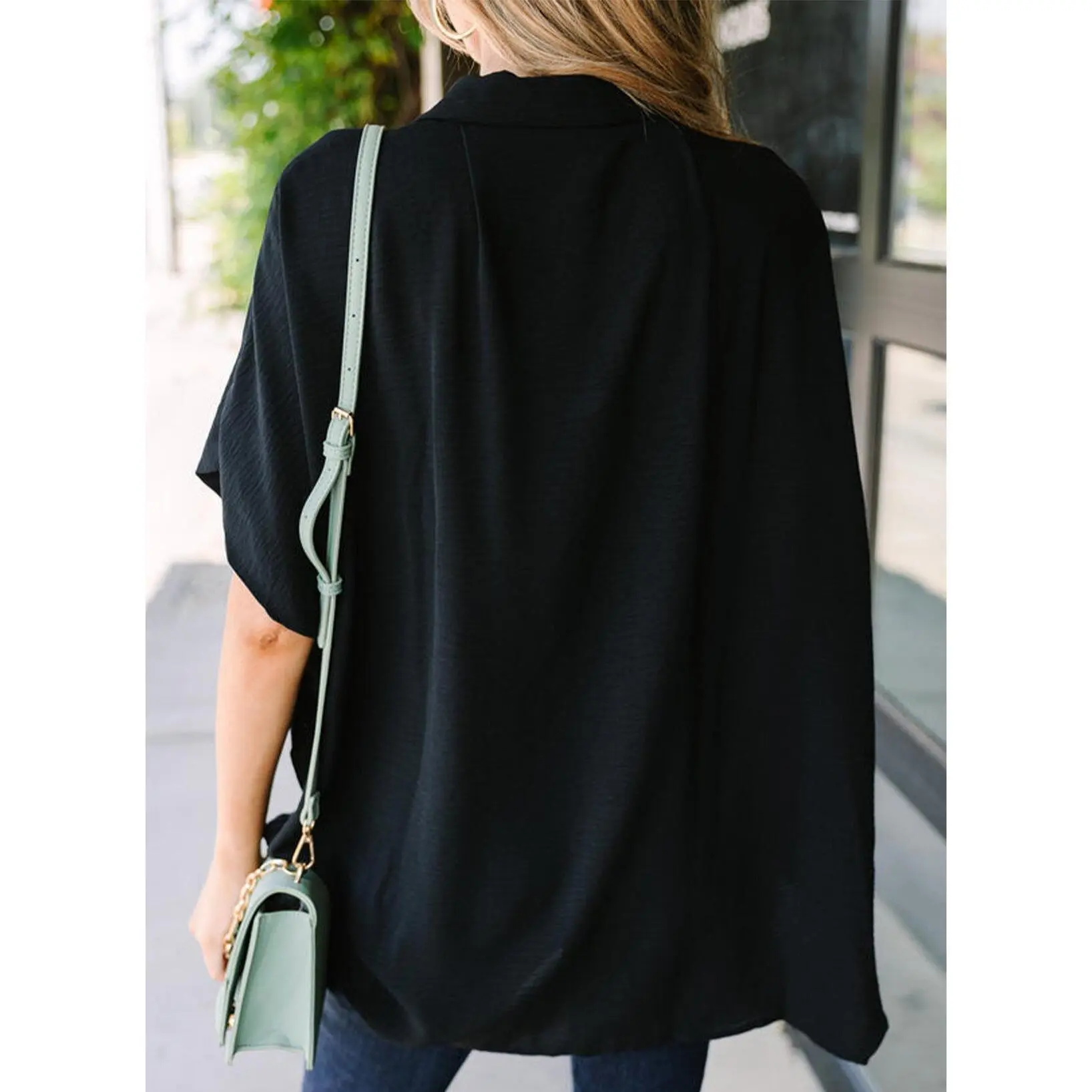 Dokotoo Women's Casual V Neck Button Down Blouse