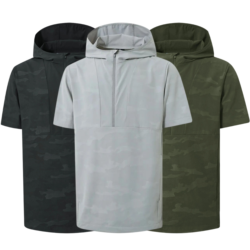Short Sleeve Hoodies For Men Pocket Water