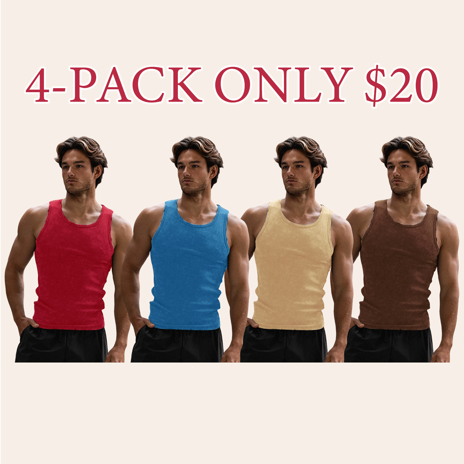 Men’s Ultra-Soft Distressed Fitted Tank