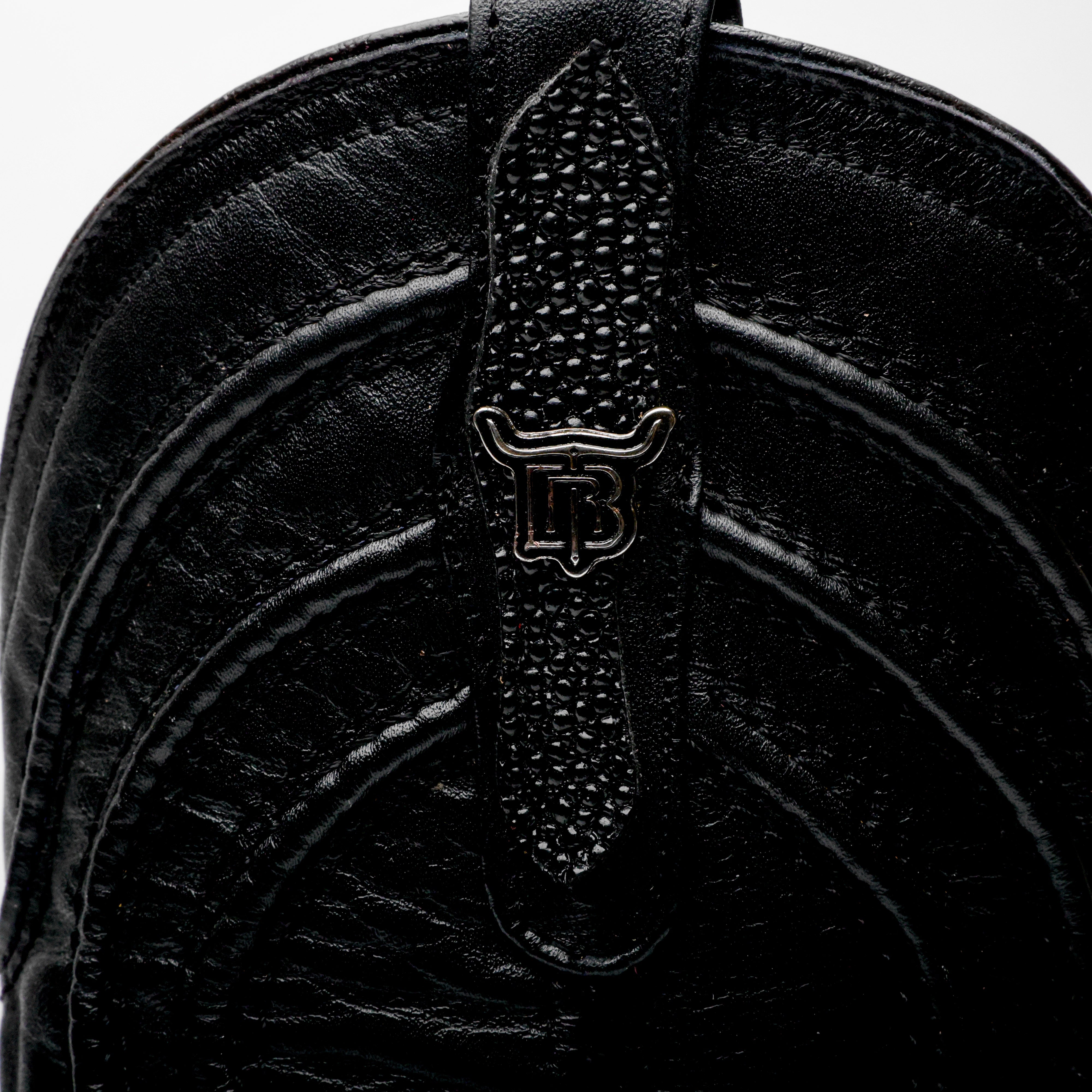 Black Stingray Leather Boots - Square Toe
