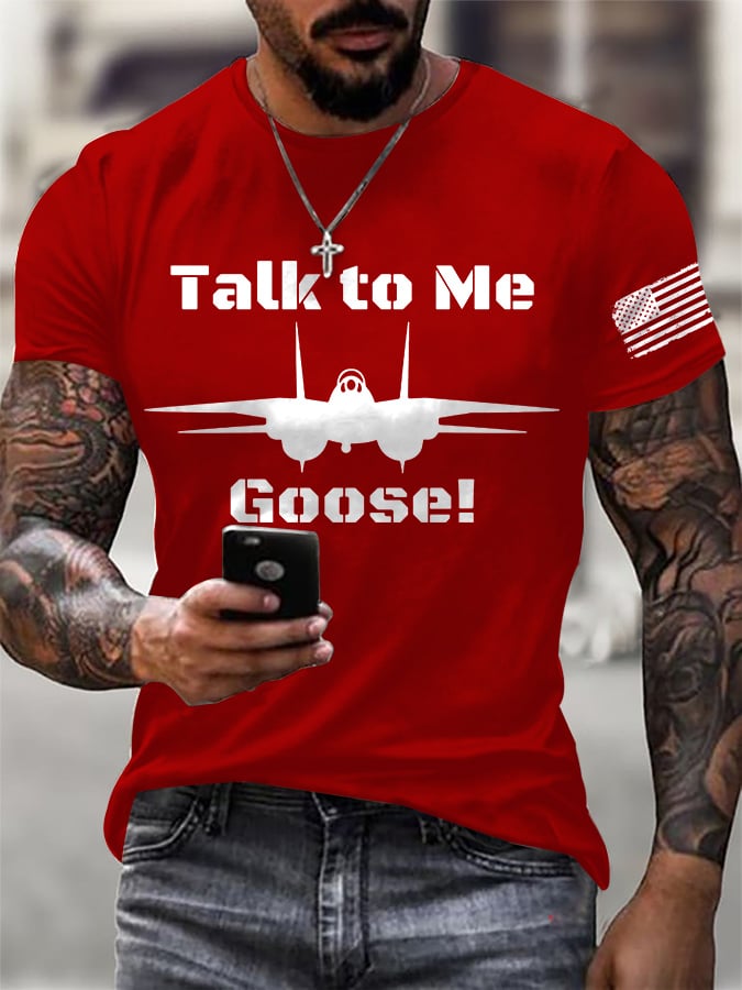 Men's Retro Talk To Me Goose Print T-Shirt