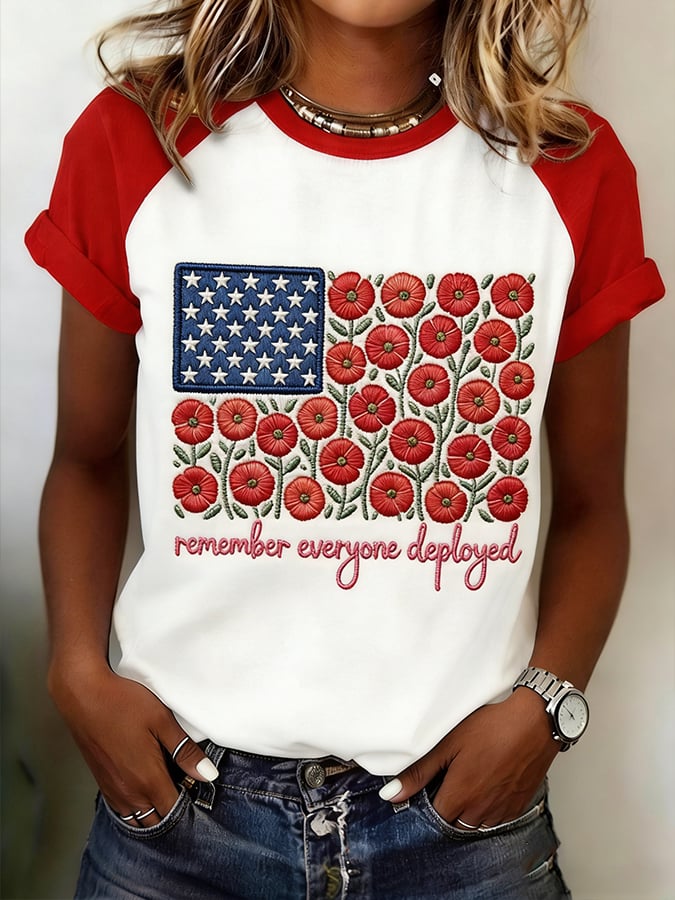 Women's Red Friday Art Print Raglan Short Sleeve