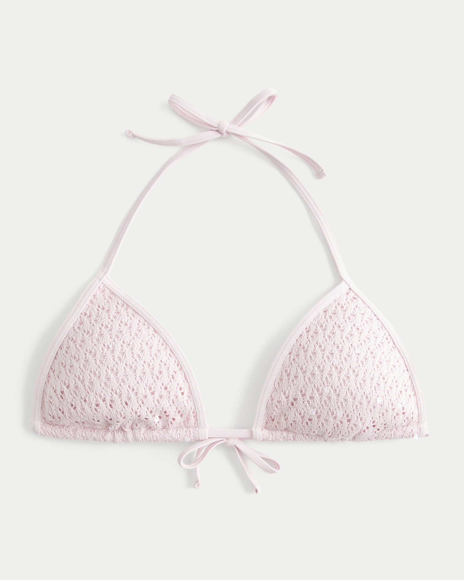 Stitched Trim Triangle Bikini Top